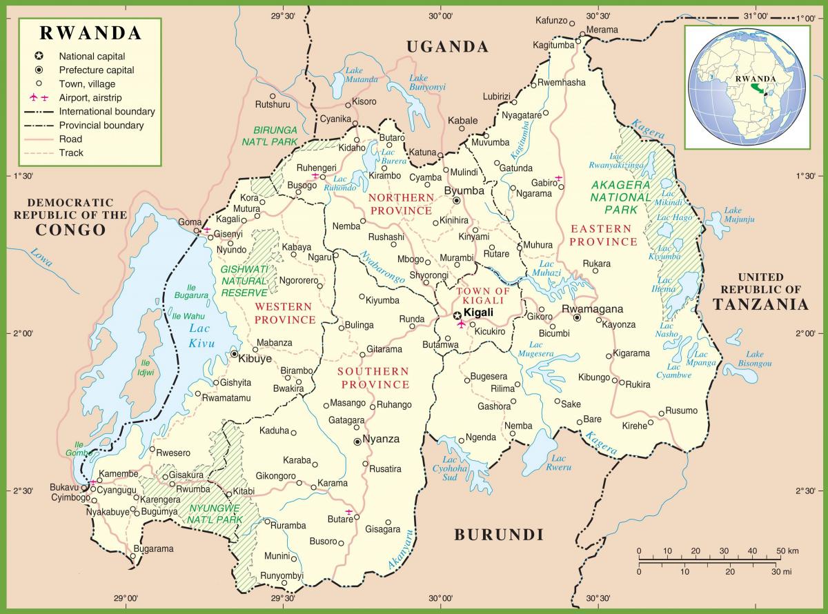 mapa politiko Ruanda