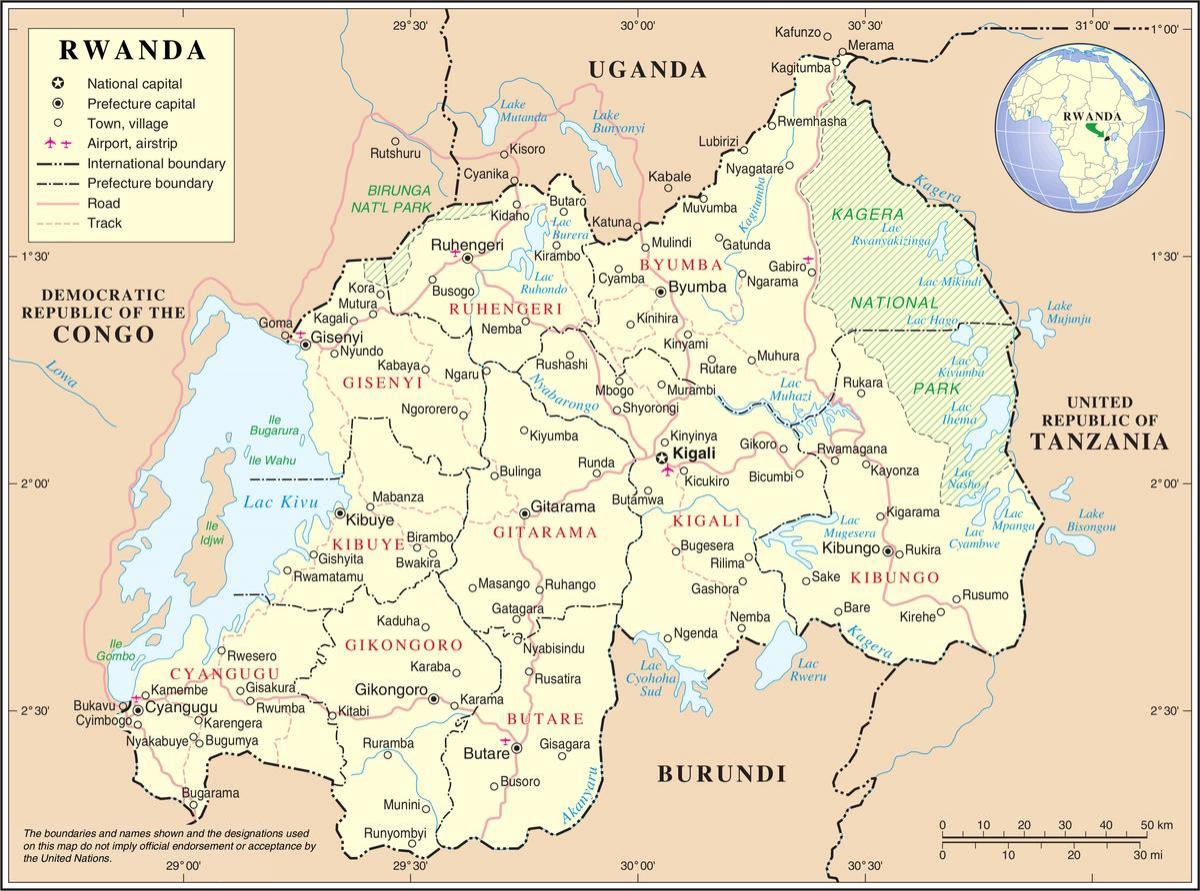 mapa mapa Ruanda inguruko herrialdeak