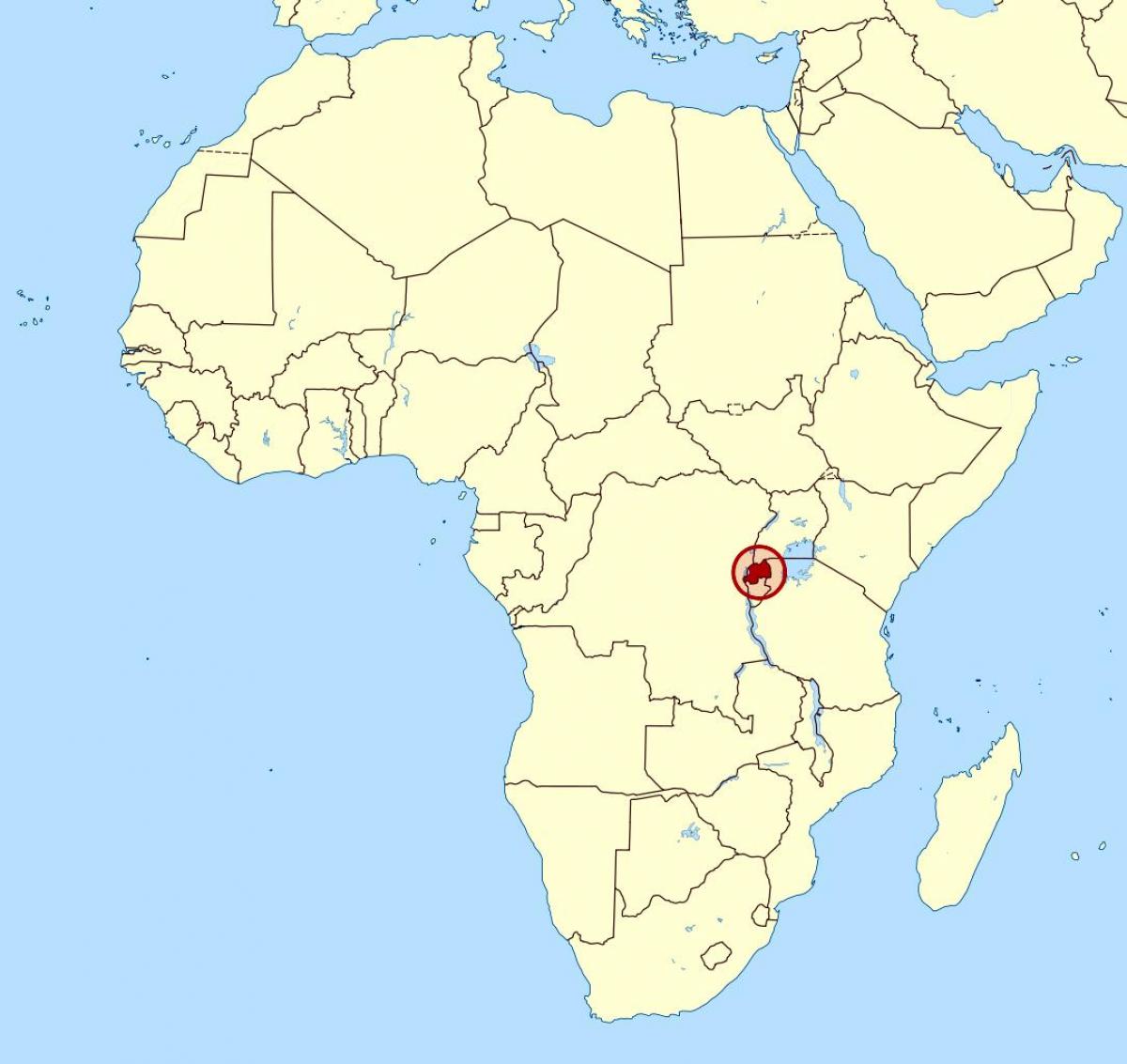 mapa Ruanda afrikan
